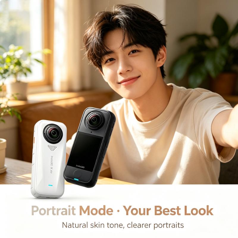 Insta360 X4 Air / X4 Action Camera - 8K 360 Degree Camera Lightweight 165g Invisible Pole Effect Windshield Integrated X4 Air
