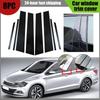 Подходит для Volkswagen Polo Sedan - Глянцевый Черный Серебристый Карбон Стойки Столбов B C Наклейка Обшивка Боковой Крышки Двери Окна