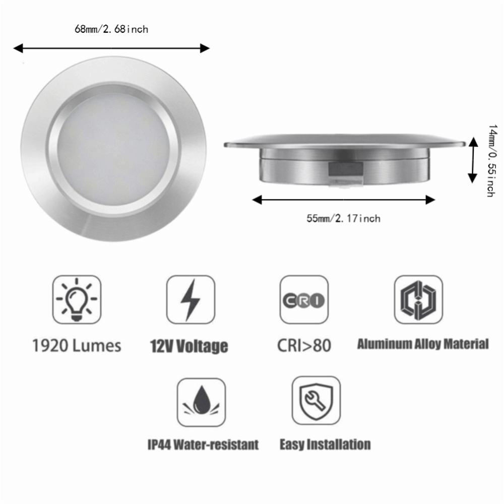 Alloy Recessed Ceiling Light Small Downlight for RV Boat Caravan Bus Motorhome Interior Lighting