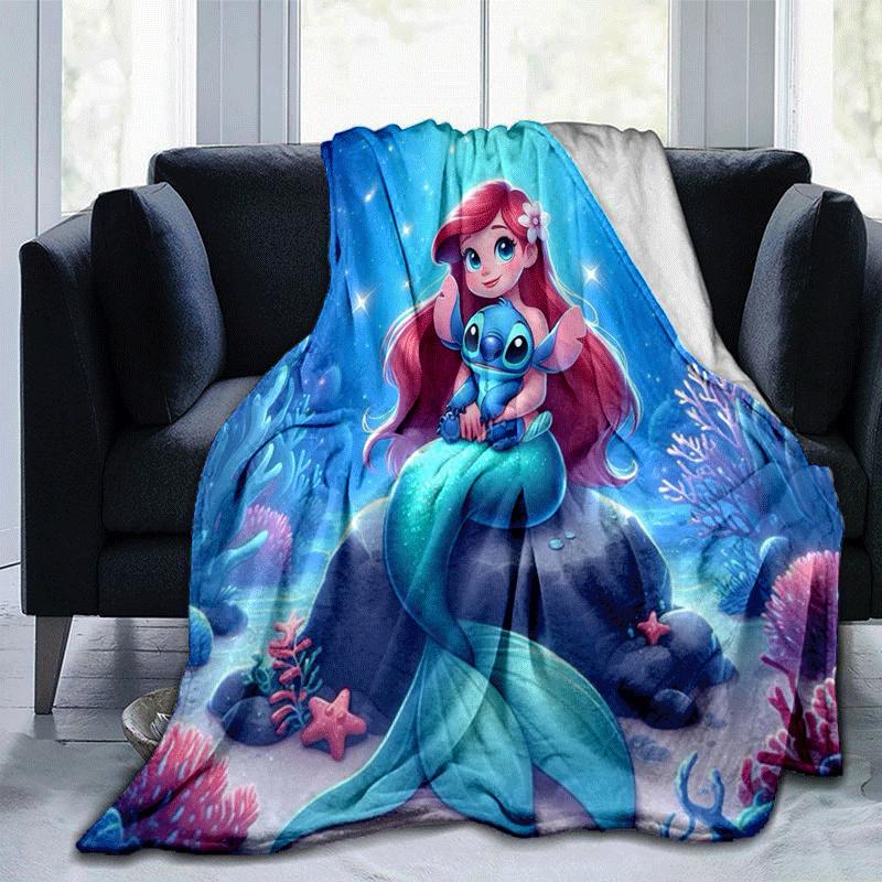 1pc Mermaid Printing Blanket - Soft, All-Season Throw for Living Room, Bedroom,Travel