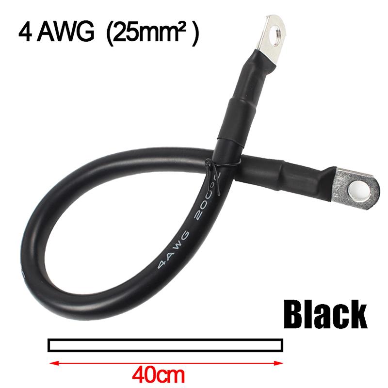 6/4 AWG, 16/25 мм, 2 кабеля для подключения аккумулятора, медный провод с наконечниками для ИБП, инвертор, серия батарей, параллельное подключение