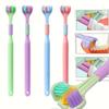 4pcs Soft Bristle 3-sided Toothbrush Gentle Clean Adult Teeth Brush for Complete Gum Care Autism Sensory Design Oral Health Tool