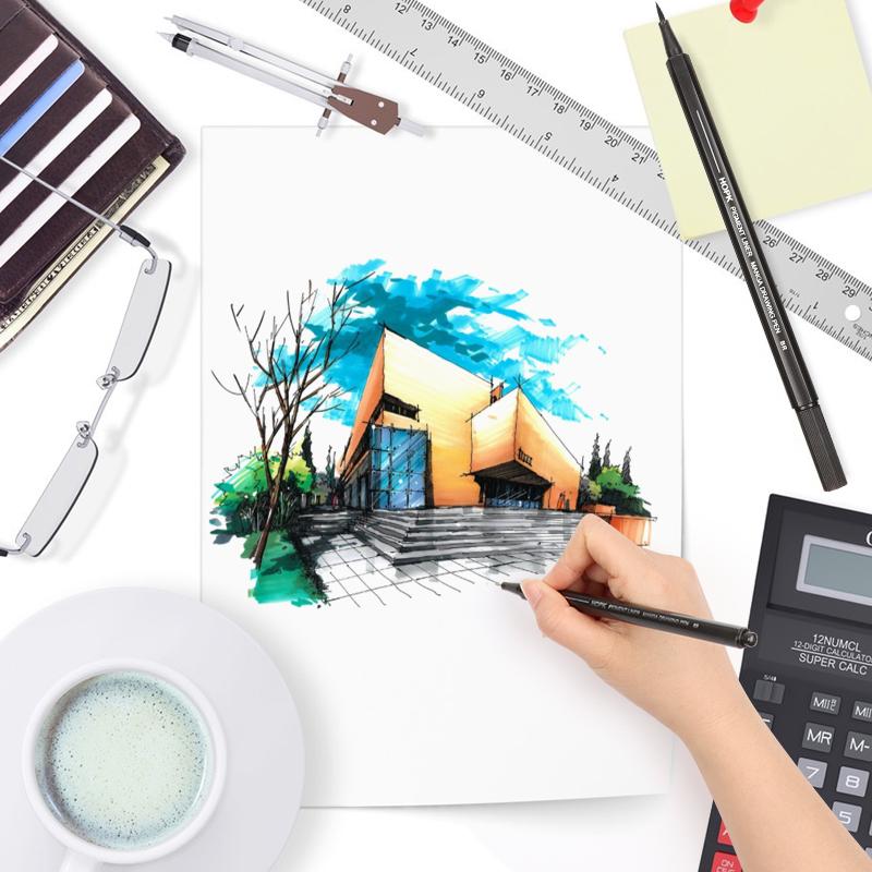 10pcs/Set Waterproof Ink Black Micron Drawing Pen Pigment Fine Line Sketch Marker for Hand Drawn Animation Art Supplies