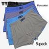 5-pack Men's Cotton Boxer, Breathable Four-corner Solid Color Underwear, Cotton Underwear, Sweat-absorbent, Sexy Loose Bottom Pants