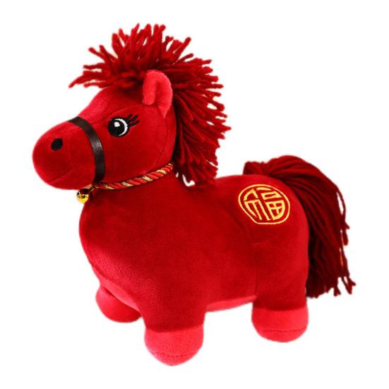 Плюшевая кукла Тема животные Изысканное мастерство Очаровательная плюшевая игрушка в форме лошади Украшение для новогодней вечеринки 2026