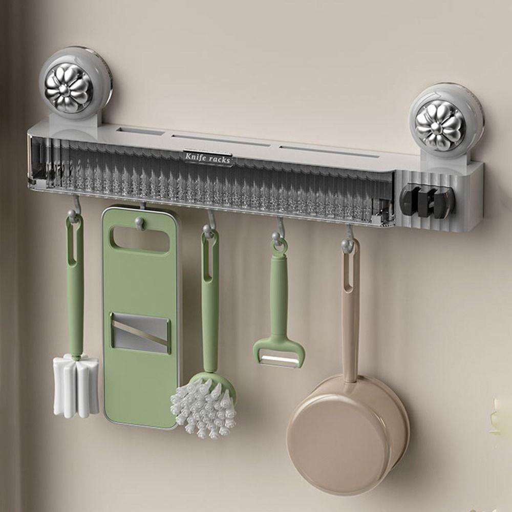 Wall Mounted Suction Cup Knives Rack Plastic Kitchenware Organizer Chopsticks Storage Box  for Home