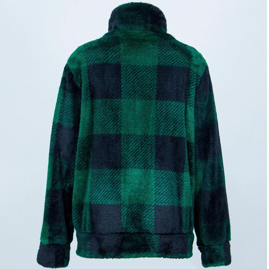 Женские куртки из флиса в клетку на молнии с плюшевыми длинными рукавами на осень-зиму и весну, верхняя одежда средней длины, модная уличная повседневная одежда