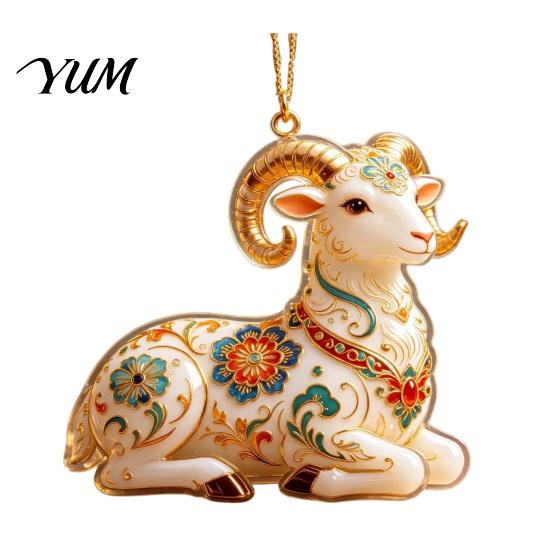 Elegant Home Party Decoration 2D Acrylic Goat Christmas Ornament, Cute Animal Sheep Hanging Decor for Easy Festival Tree, Holiday Decoration, New Year