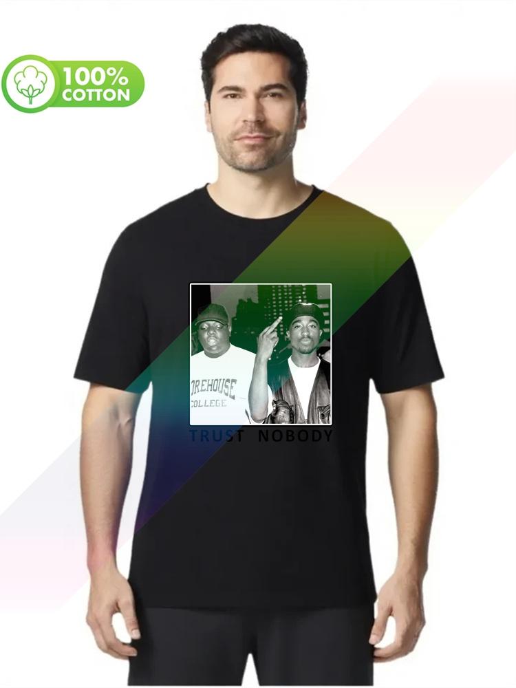 100% Cotton Round Neck Heavy Weight Men's T-shirt Tupac Biggie Trust Nobody T-shirt B.i.g 2pac Hip-hop S-xxxl Tops Tees