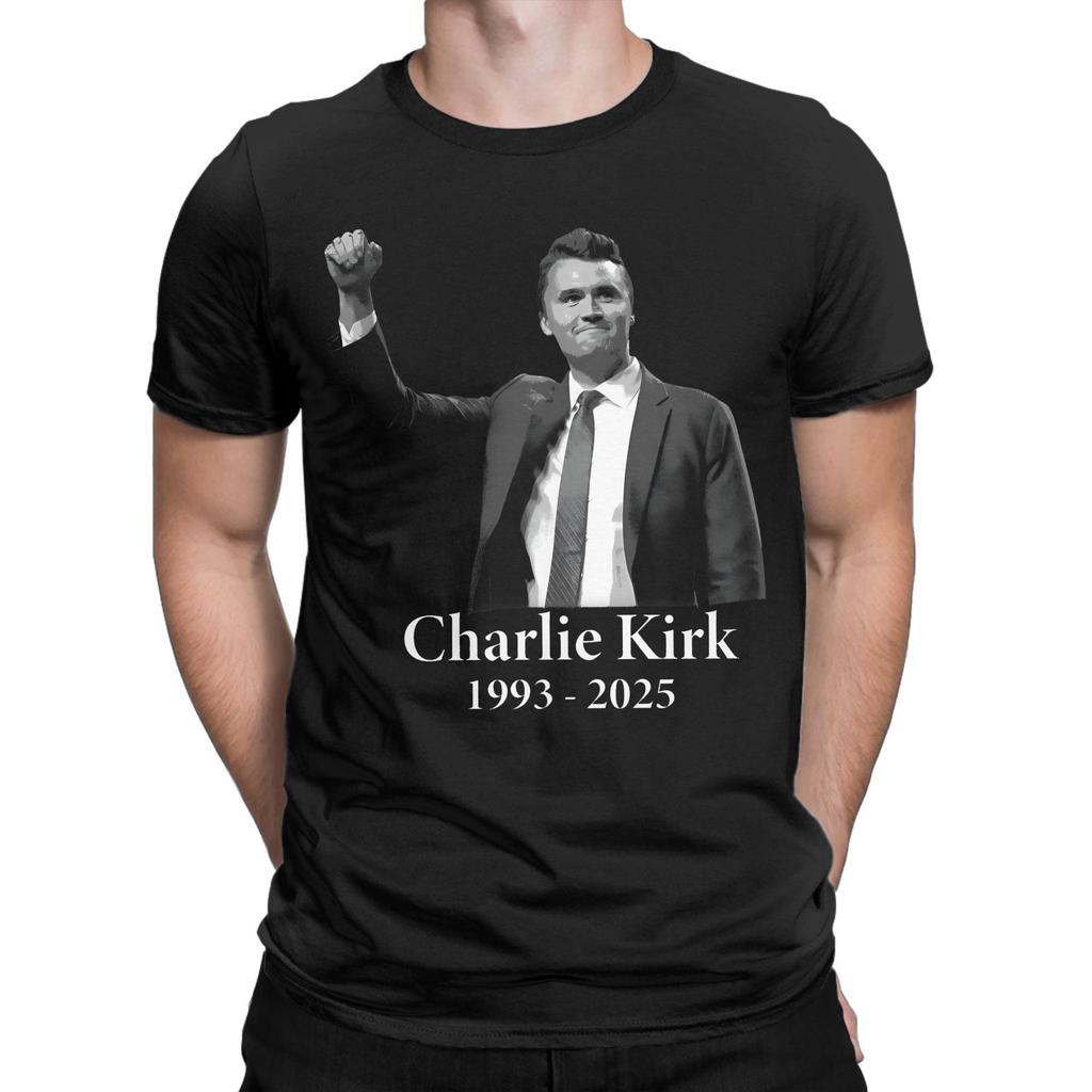Мужская футболка REST IN PEACE Charlie Kirk 1993-2025 Футболки Новинка Пляжная футболка Y2K Повседневная Повседневная Топы из чистого хлопка Большие размеры