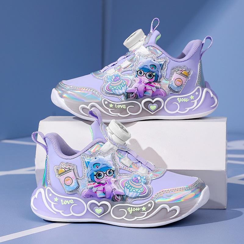 Водонепроницаемые кожаные кроссовки для бега для девочек 2025 года – противоскользящие, с мягкой подошвой, повседневные для детей старшего возраста