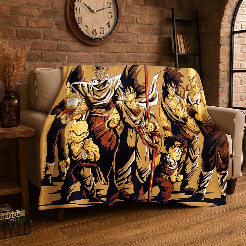 Мультяшное одеяло из фланели Dragon Ball Аниме Игра Мягкое Теплое Плед для Спальни Гостиной Кровати Путешествия Кемпинга Пикника Ребенка