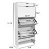 3 Drawer Blister Shoe Rack Cabinet, Wooden Shoe Cabinet with Pull-Out Shelf on Top, 2 Levels, White