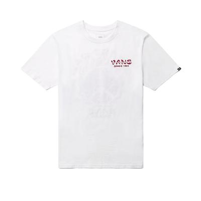 Vans 1966 Принт Лого Дышащая Спортивная Повседневная Футболка с Коротким Рукавом Унисекс Футболки Белый VN0A48AXWHT