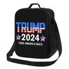 Trump 2024 термоизолированная сумка для обеда для женщин США Америка Назад Портативный контейнер для обеда для школы Многофункциональная коробка для еды Bento