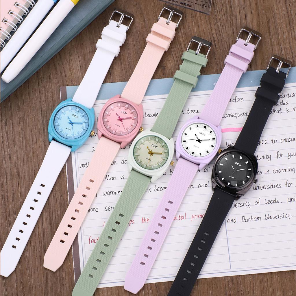 Watch Female Student Junior High School Student Exam Silicone Belt Simple Temperament Waterproof Daily Quartz Watch