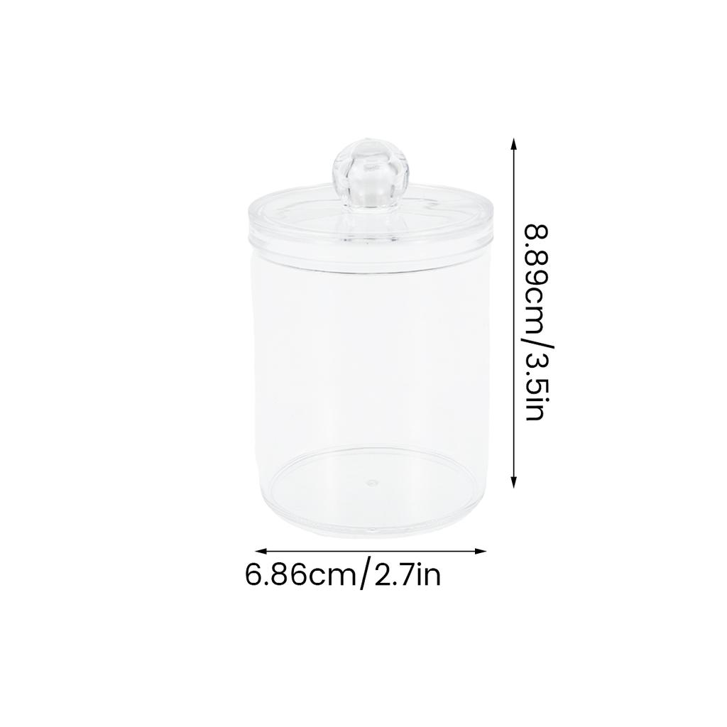 4Pcs Qtip Holder Dispenser with Lids Clear Acrylic Bathroom Jars Swab Storage Multifunction Acrylic Cosmetic Makeup Organizer