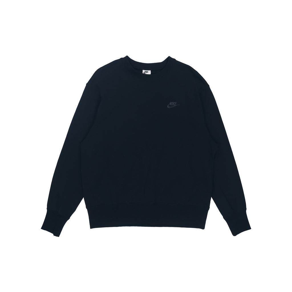 Nike Solid Color Logo Graphic Pullover Sweatshirt Men Tops Black DA0022-010