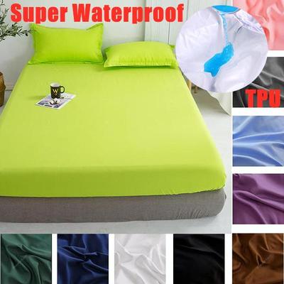 (Нет наволочки)Простыня с глубоким карманом на эластичной ленте, 100% водонепроницаемое постельное белье Portector, наматрасник, топпер, домашний текстиль