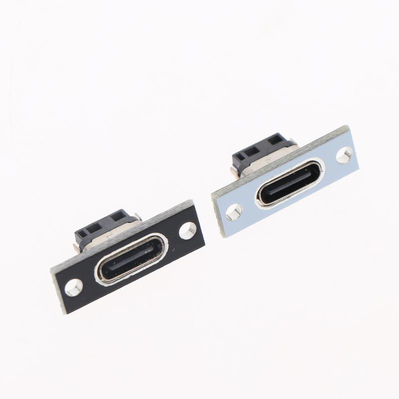 5/10 шт. 2-контактные разъемы-гнезда, порты зарядки, USB 3.1 Type-C, прямые и реверсивные, с монтажной пластиной на винтах