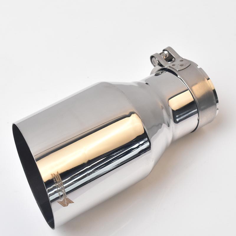 1Pc Universal Slashed Stainless Steel Angled Flange Exhaust Pipe Curly Muffler Tip Slash Cut
