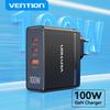 Vention USB Зарядное устройство 100 Вт GaN Зарядное устройство для Macbook планшета Быстрая зарядка для iPhone Xiaomi USB Type C PD Зарядка для iPhone 14 13 12 11