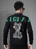European-Style Fake Two-Piece Round Neck Sweater for Men, Spring and Autumn Trendy Brand Bear Print Knit Pullover Men's Base Layer Shirt