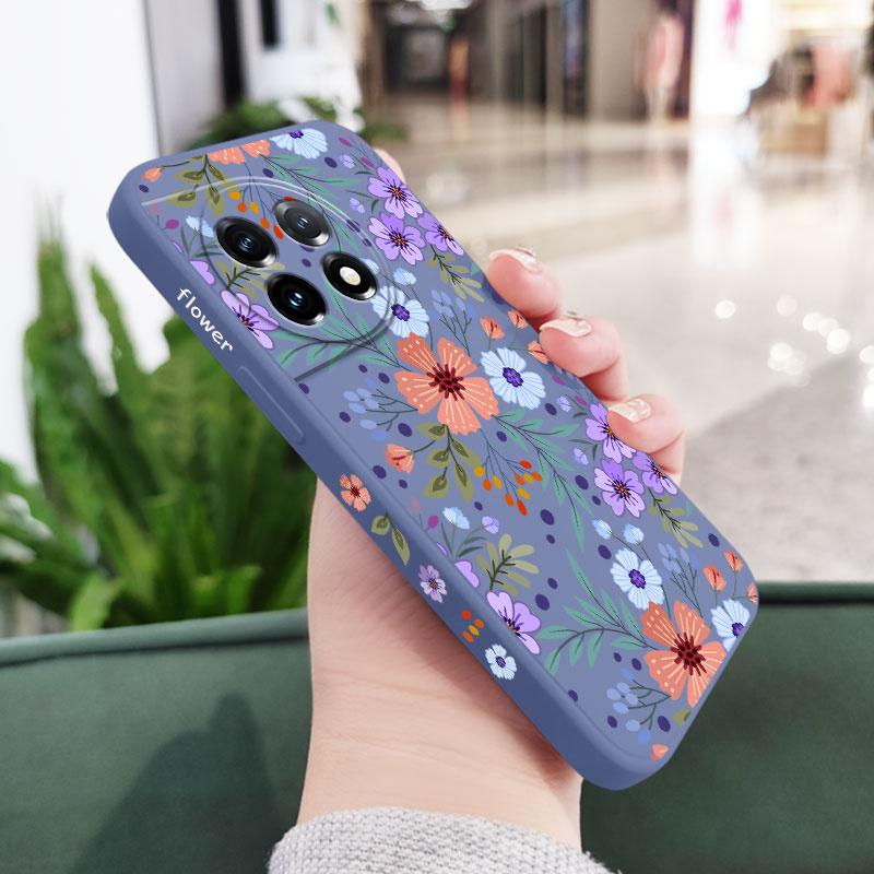 Чехол для телефона Miss Flower для Oneplus 11 11R 10 10R 10T 9R 9RT 9 8T 8 7 7T Pro 5G Жидкий силиконовый чехол