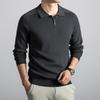 Men's Autumn 2025 Wool Half-Zip Lapel Sweater - Business Casual Knitwear for Middle-Aged & Young Adults