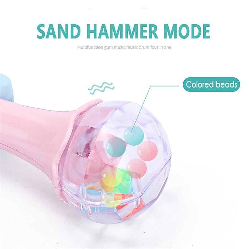 Симпатичная детская игрушка-погремушка-барабан может кусать развивающие игрушки с музыкой 