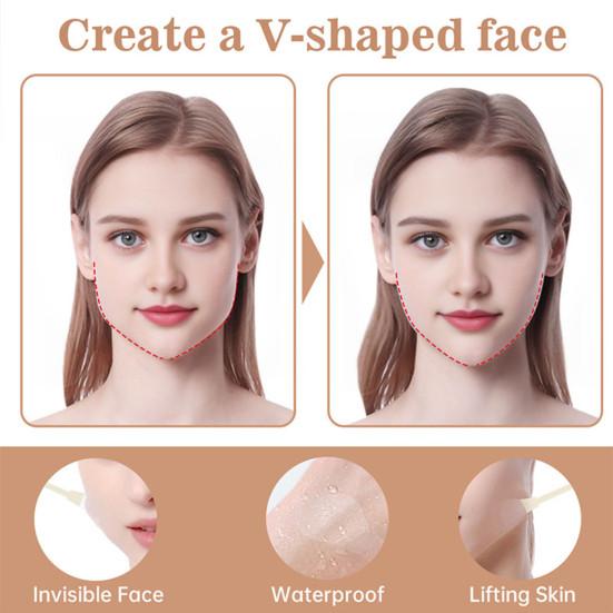 Невидимая лента для подтяжки лица и шеи, мгновенная подтяжка, лента для шеи, V-образные формирующие патчи для двойного подбородка, обвисшей кожи, брылей, глаз, бровей, морщин