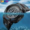 Skmei Мужские спортивные часы Военные многофункциональные водонепроницаемые наручные часы с хронографом и светодиодным дисплеем 1258