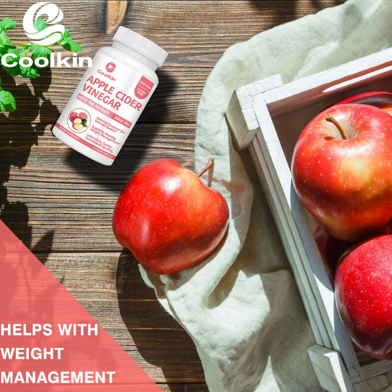 Coolkin Apple Cider Vinegar Capsules, 2400mg, Vegetarian, Dietary Supplement, Suitable for Both Men and Women