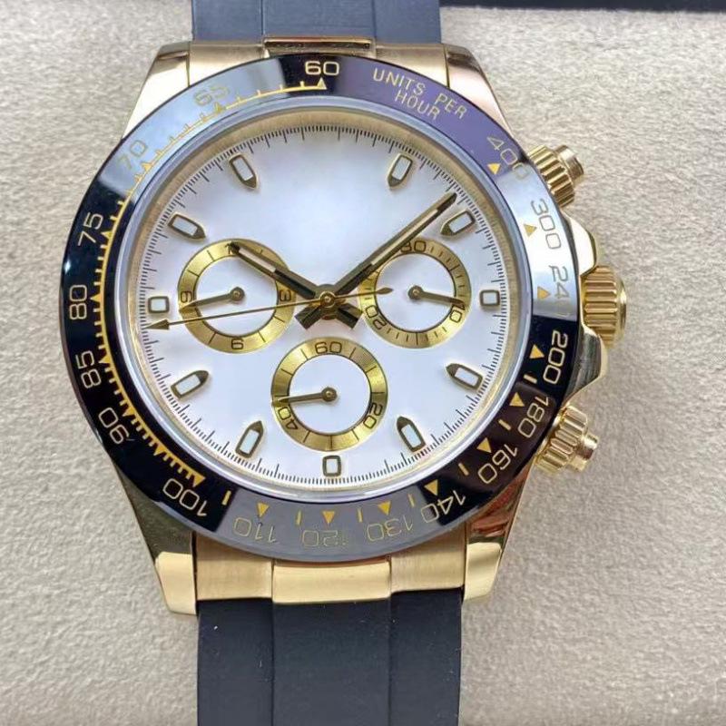 Мужские автоматические механические часы Rolex Daytona 40 мм, многофункциональные, с инкрустацией бриллиантами.