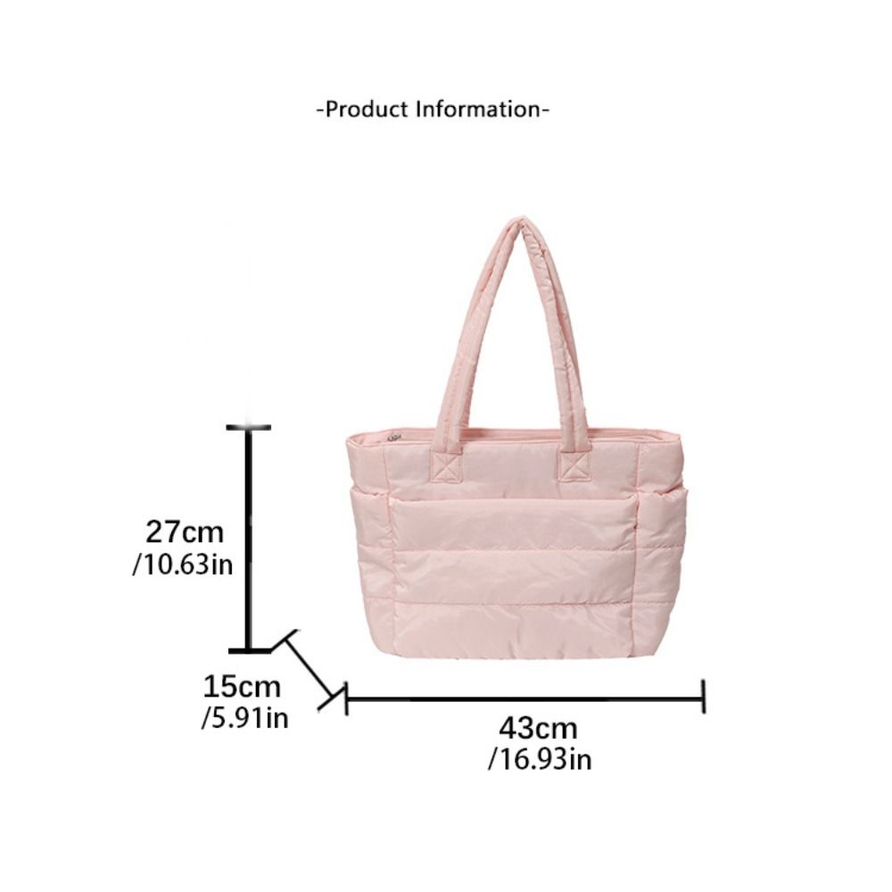 Корейский стиль Пуховая хлопковая наплечная сумка Однотонная нейлоновая сумка-тоут Хлопковая стеганая сумка Леди