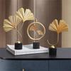Luxury Office Living Room Decor Gingko Leaf Ornament Table Top Decoration Home Supply Porch Craft