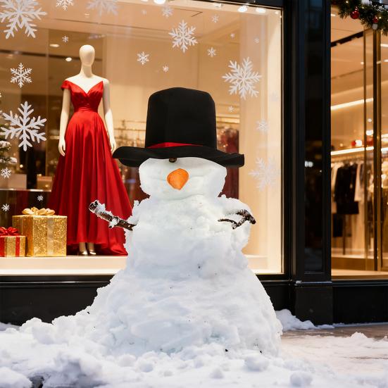 Christmas Snowman Hat Kit Large Snowman Top Hat Felt Carrot Nose Xmas Tree Topper Dress Up Props for Family Fun