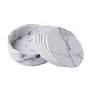 1Pc/7Pcs Artificial Leather Marble Coaster Drink Coffee Cup Mat Table Placemats Round Heat-resistant Tea Pad Table Pad Holder