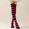Striped Blue & White Over-the-Knee Cosplay Socks for Women - Anime Thigh Highs