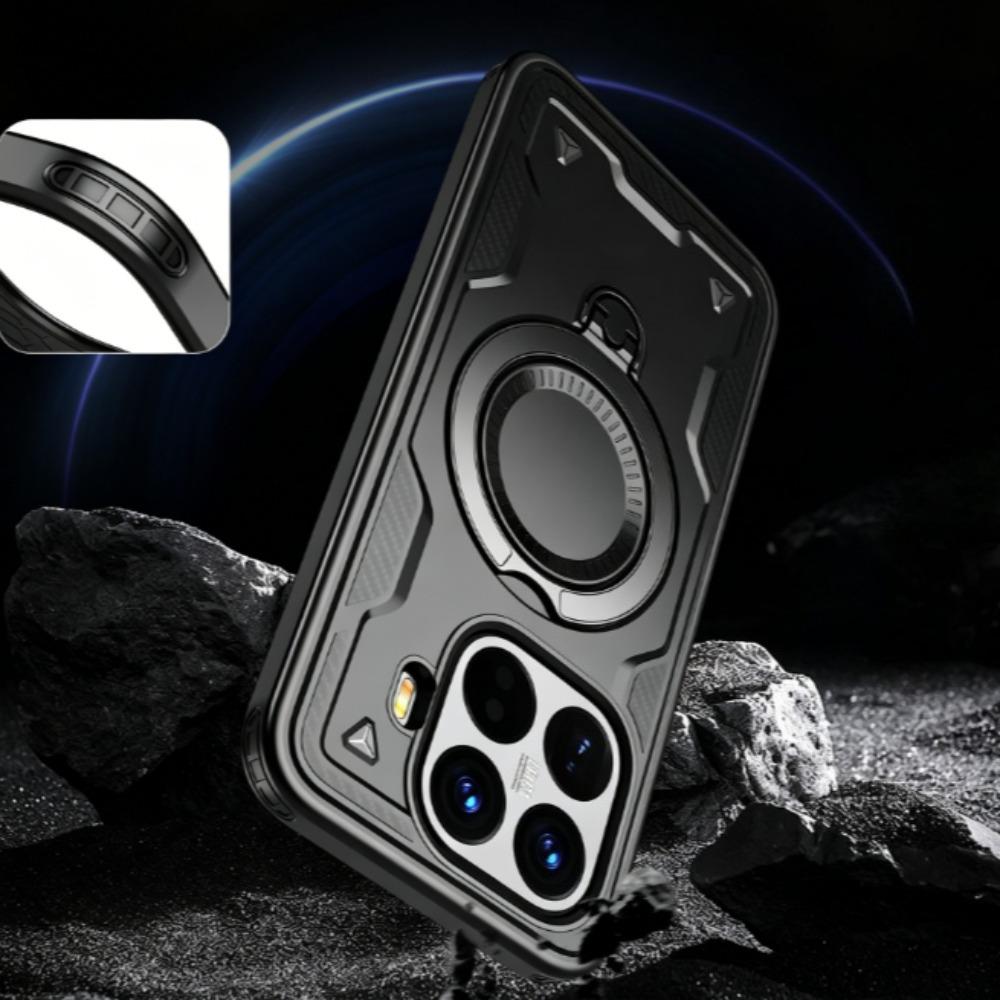 Heavy Duty Armor Shockproof Phone Case For Xiaomi 17 15T 14T Pro Max Magnetic Rotating Bracket Protection Cover For MI 17 ProMax