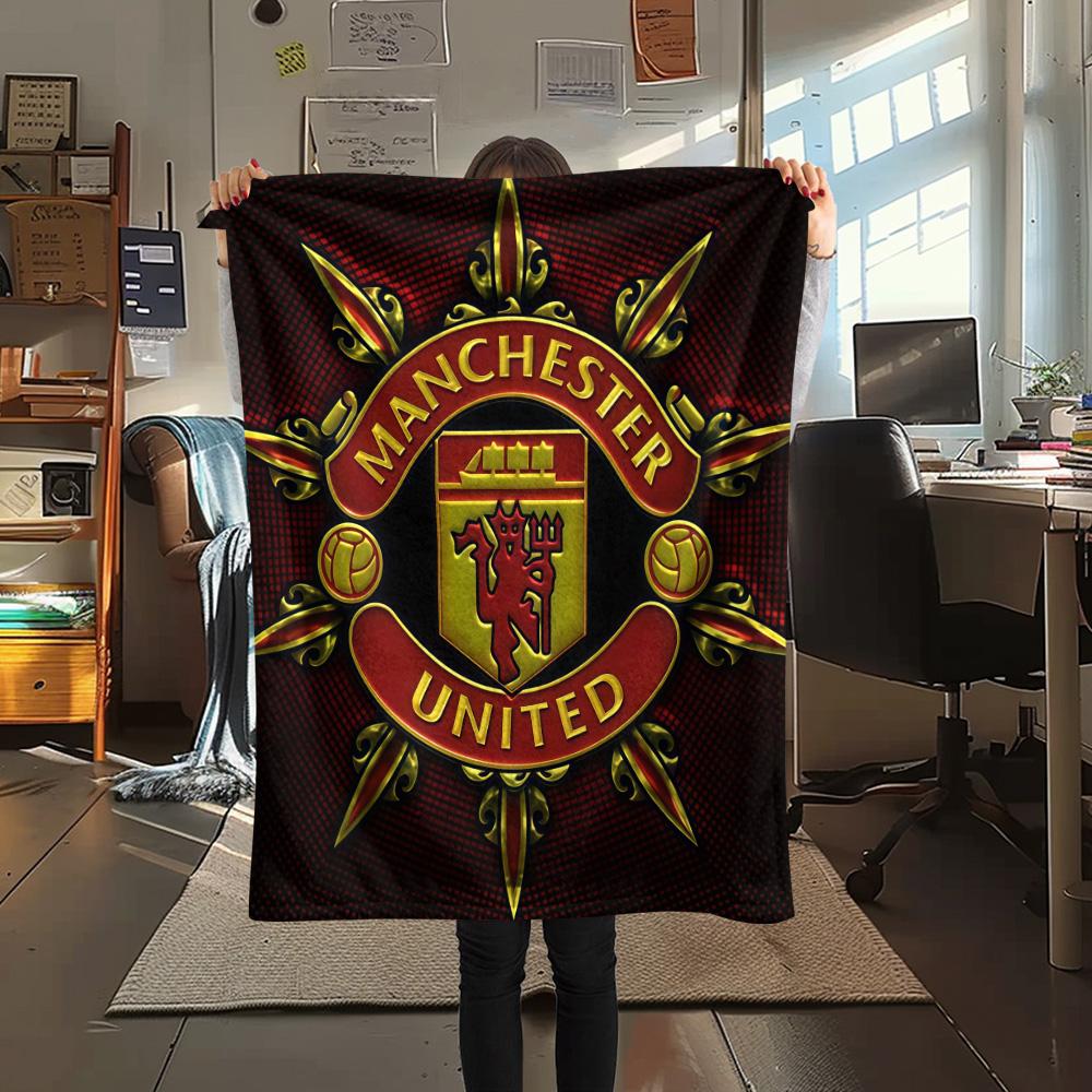 Man Utd Print FlAannel Blanket, High quality Comfortable for All Seasons, Home Decor, Warmth and Comfort