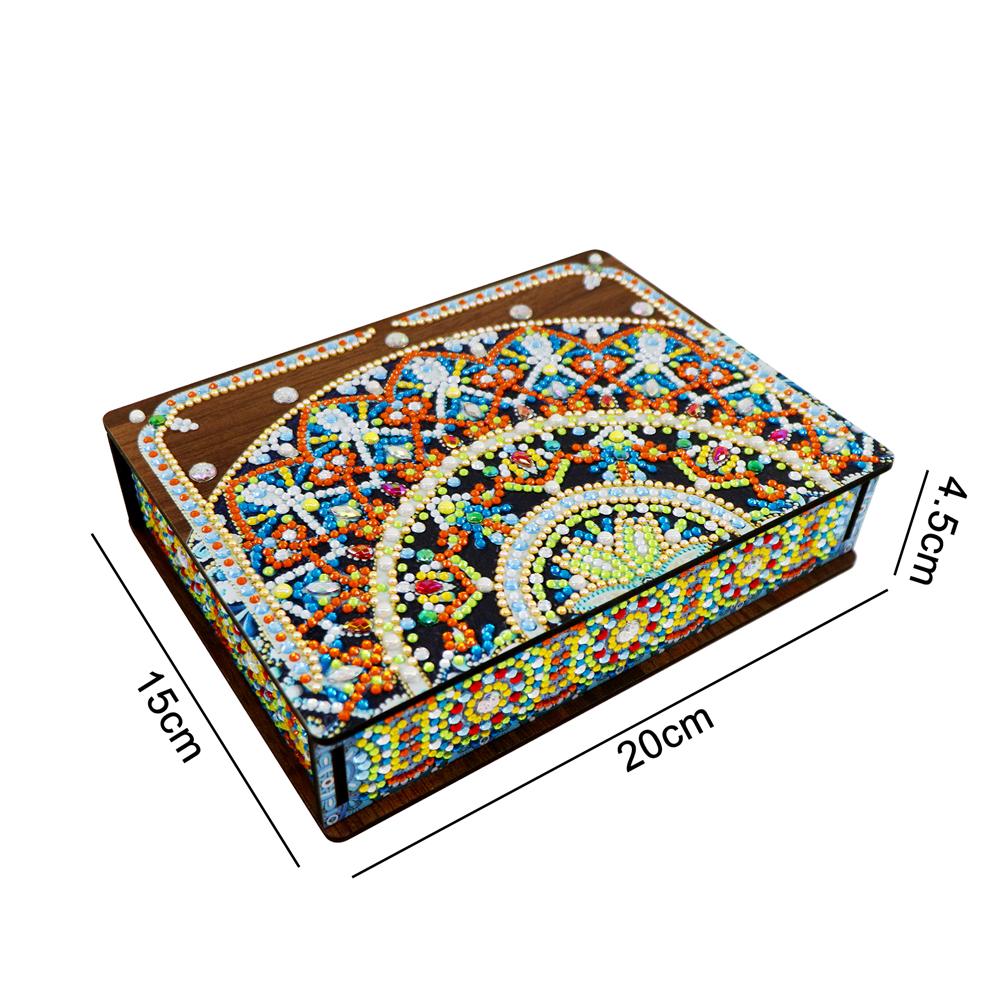Classic Mandala Diamond Painting Jewelry Storage Case DIY Special Shaped Drill Wood Organizer Mosaic Art Kit Handmade Xmas Gifts