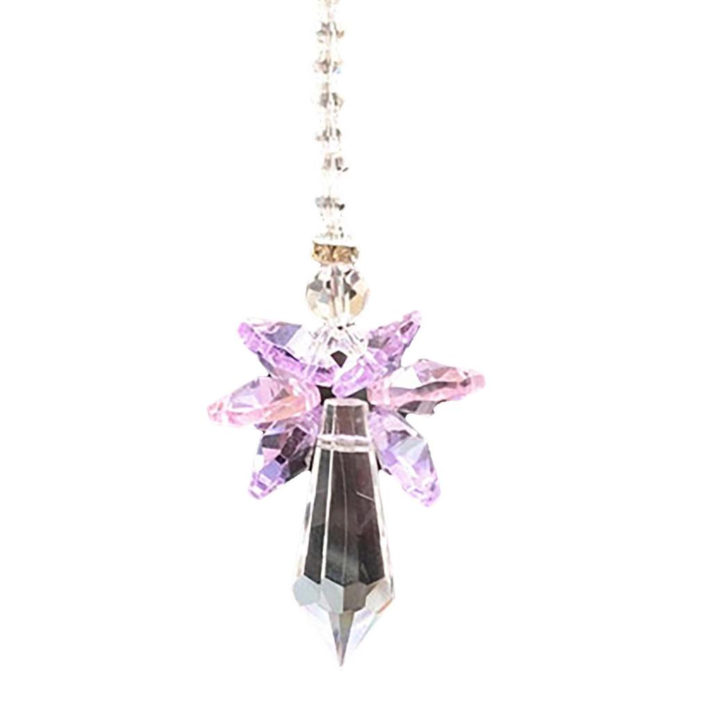 Modern Rainbow Crystal Angel Chakra Suncatcher Wind Chimes Car Charm Pendant Home Decoration Hanging Ornaments