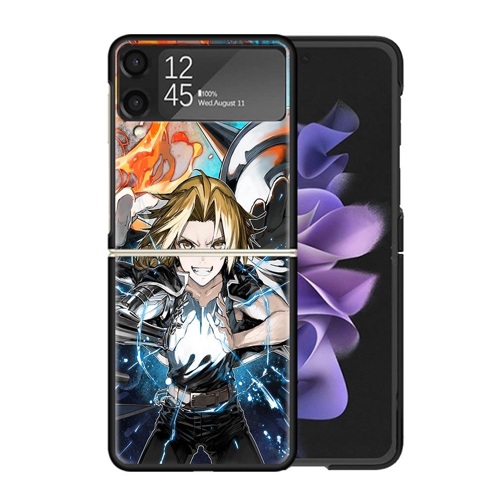 Прозрачный чехол для телефона с принтом Аниме Стальной Алхимик для Samsung Z Flip 7 6 5 4 3 Galaxy ZFlip7 ZFlip6 ZFlip5 ZFlip4 ZFlip3 5G