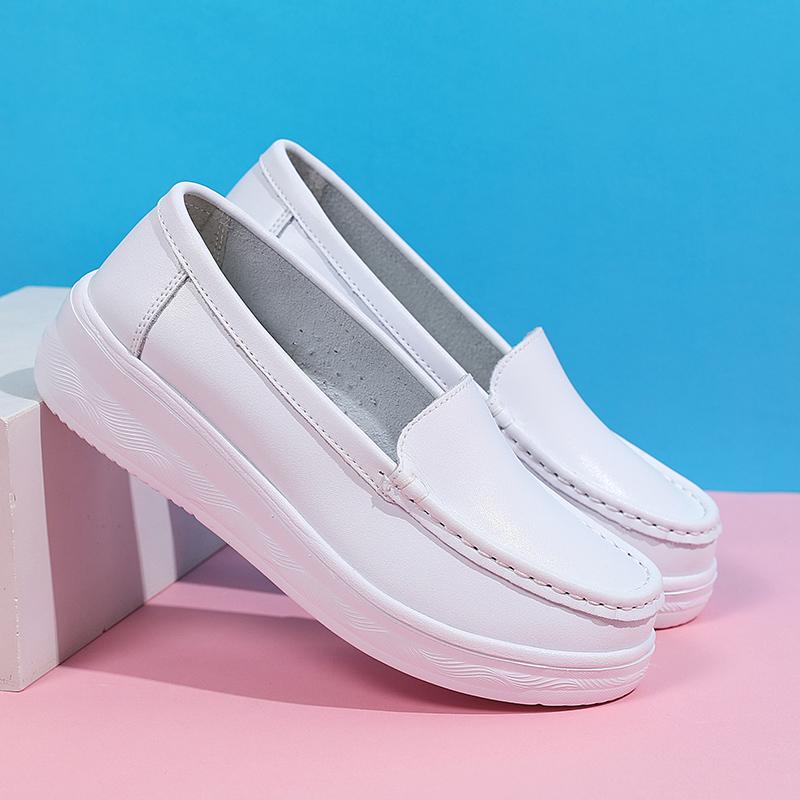 Женские лоферы на платформе, повседневные элегантные черные женские туфли из коровьей кожи, увеличивающие рост, на толстой подошве