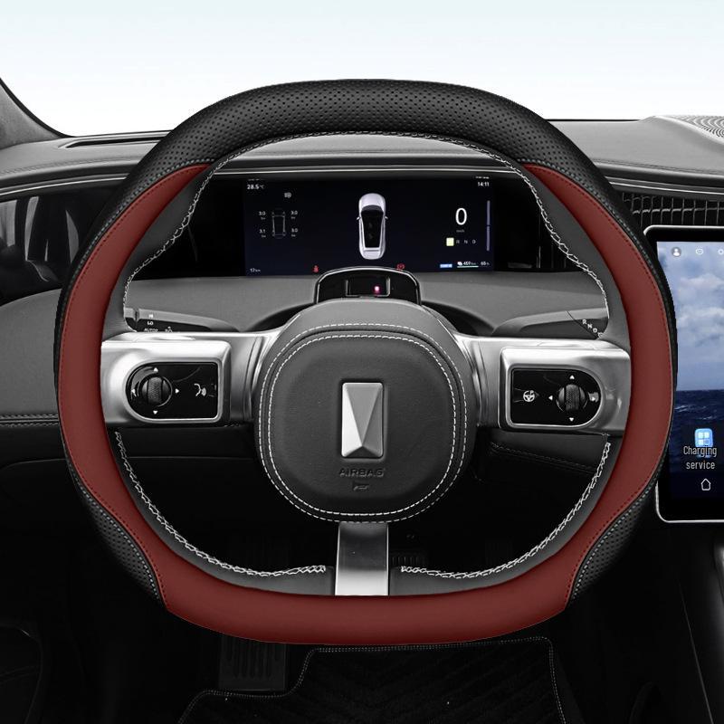 2023 Avatr 11 Nappa Leather Ultra-thin Anti-slip Steering Wheel Cover, Sweat-proof, Original Color, All-season.