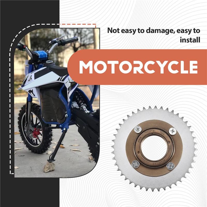 Precise 78Mm OD 4 Hole Toothless Flywheel + T8F 44T 54Mm Rear Chain Sprocket Fits For 43Cc 49Cc Mini Pocket Gas Scooter ATV