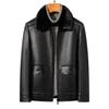 Winter New Men's Fur All-in-one Men's Business Casual Plus Velvet Thickened Middle-aged Lapel Leather Jacket Coat Fur