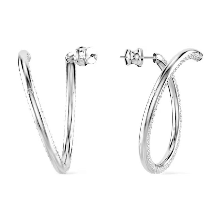 Swarovski Dextera Geometric Shaped Crystal-Like Rhodium Plated Earrings Women earrings Silver 5695939