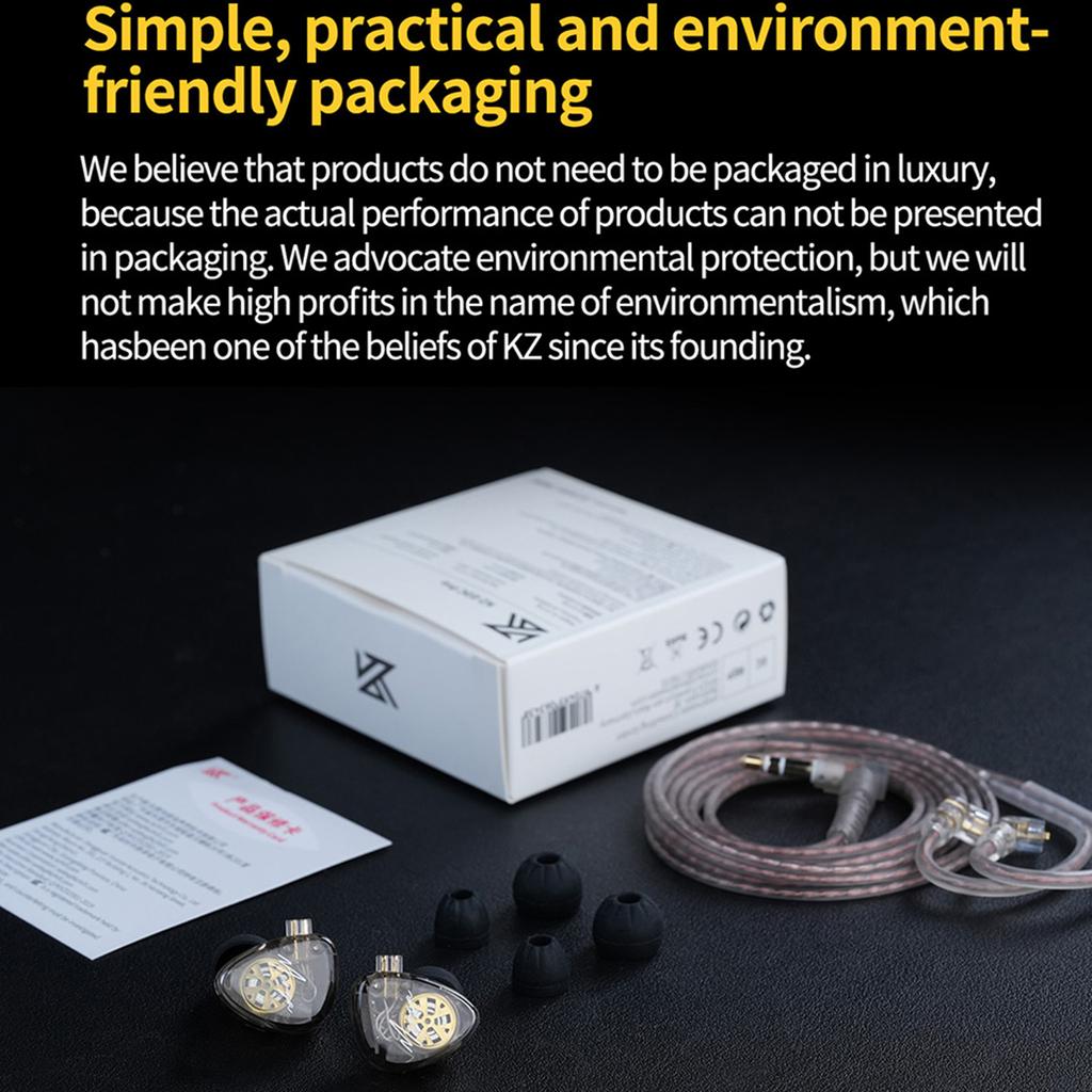 KZ Merga 2DD Динамические драйверы HIFI Музыкальные наушники Внутриканальные проводные наушники 4 драйвера